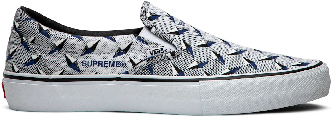 Vans Slip-On Pro Supreme - Diamond Plate Shoes - Size 8.5 - White