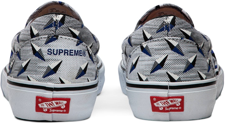Vans slip on 2025 supreme diamond plate white
