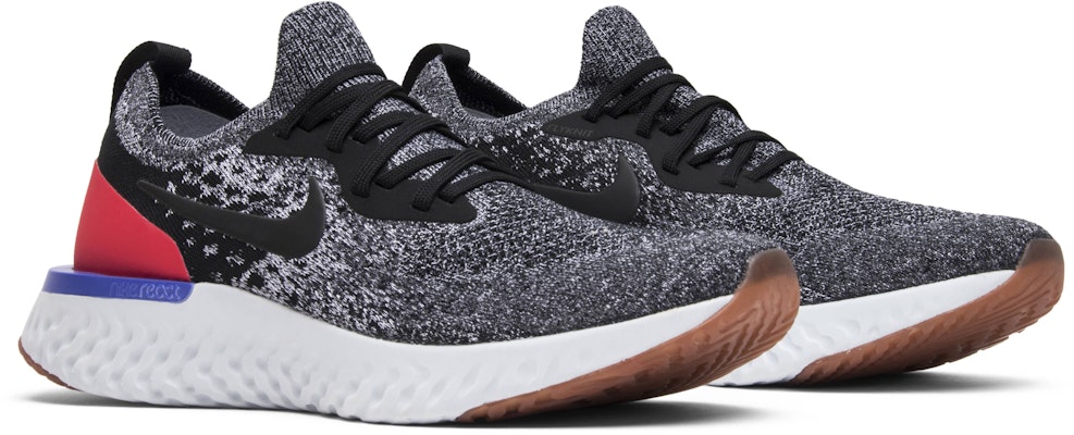 Nike epic react flyknit black sales red orbit