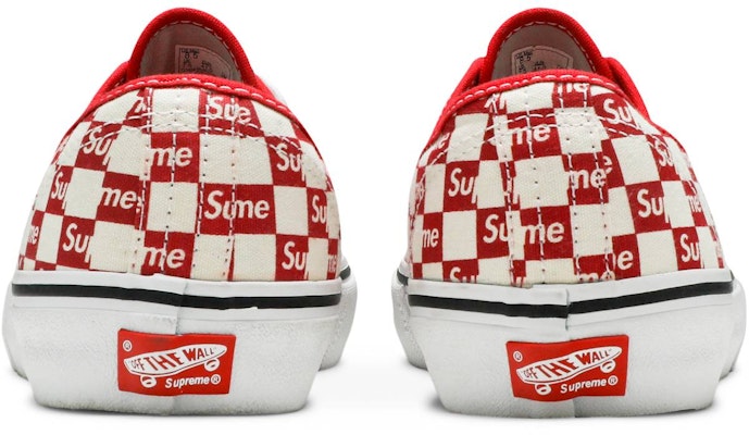 Vans Authentic Pro 'Supreme Checkered Red' Shoes - Size 8.5
