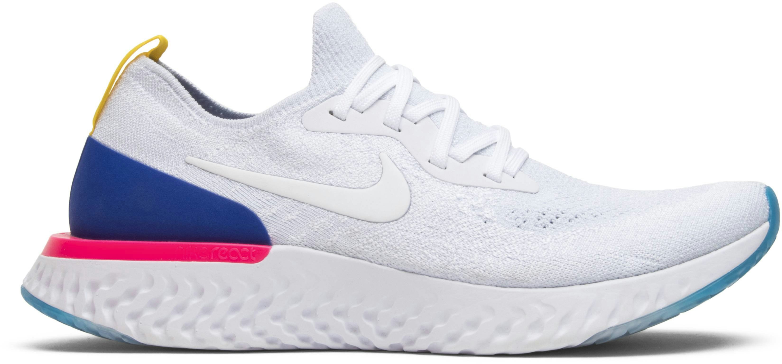 Nike epic react flyknit white pink Clearance