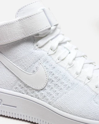 (W) Nike Air Force 1 Flyknit Triple Wit 818018-100 Details for (W) Nike Air Force 1 Flyknit Triple Wit 818018-100