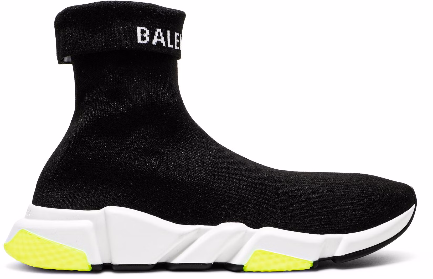Balenciaga Speed Trainer Cuffed Black Yellow 534379 W1GV0 1006