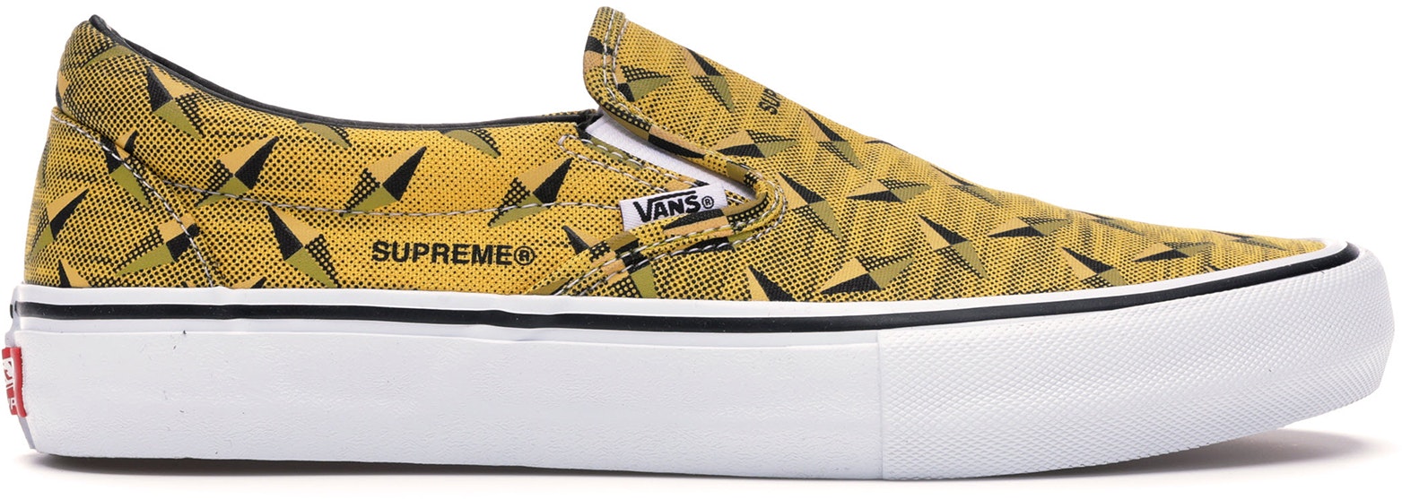 Supreme x Vans Classic Slip On Pro Diamond Plate Yellow