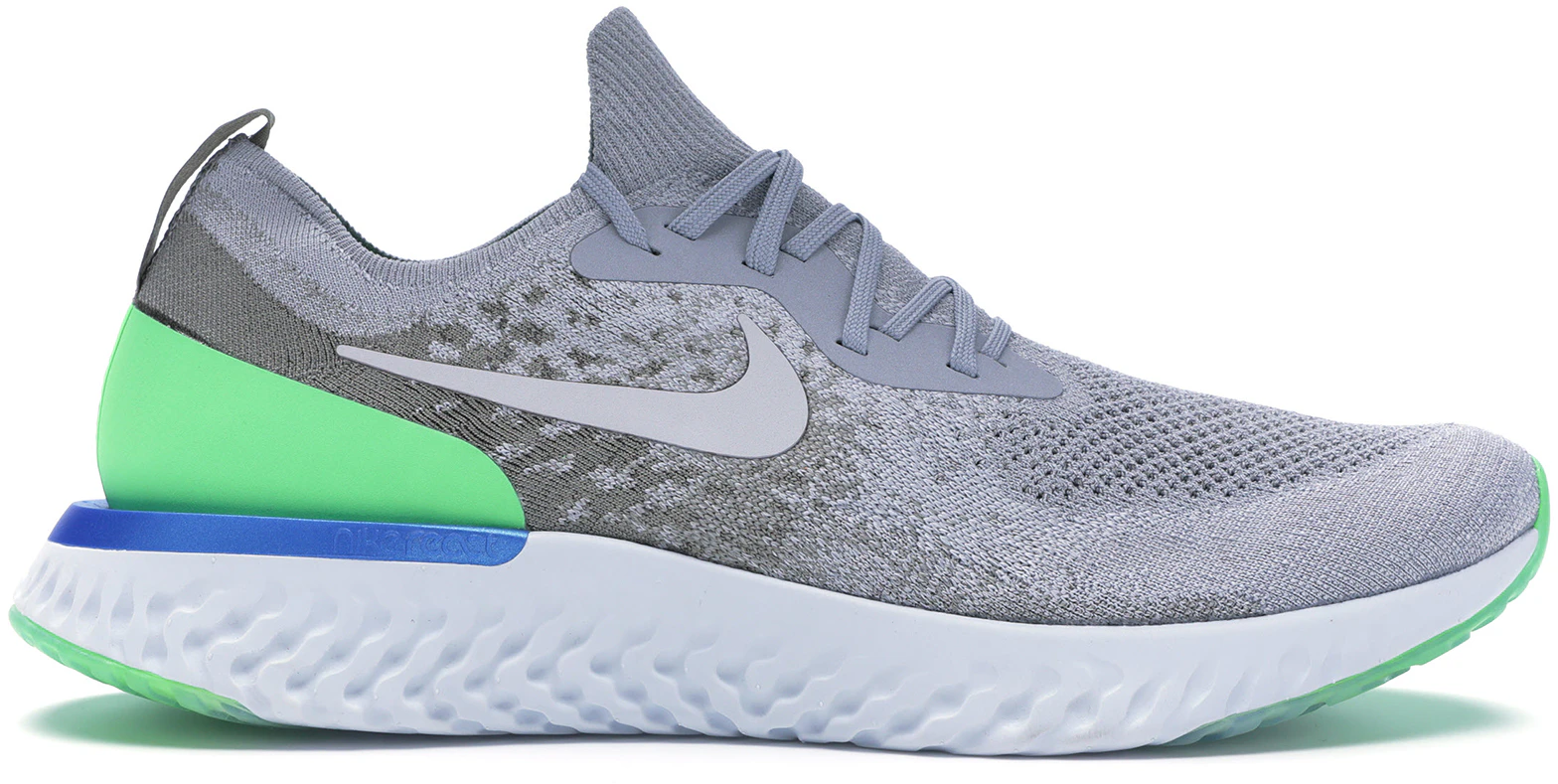 Nike Epic React Flyknit Wolf Grey Lime Blast AQ0067 008 AQ0067
