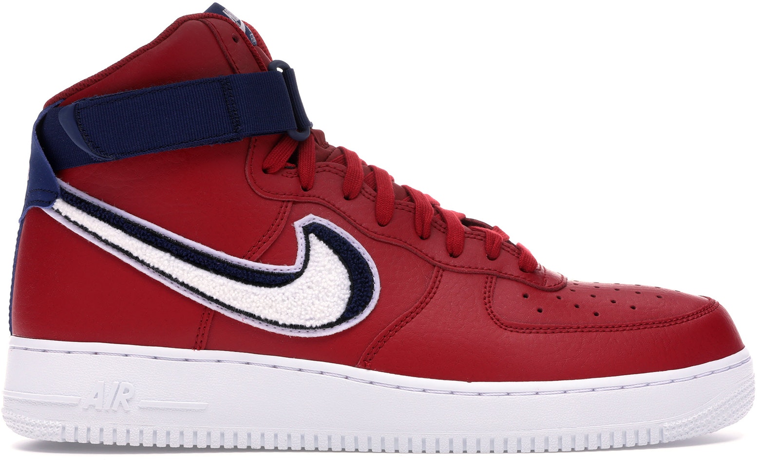 Nike Air Force 1 Low 3D Chenille Swoosh White Red Blue Men's