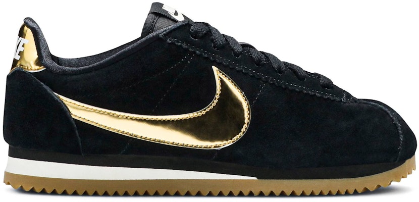 (Women) Nike Classic Cortez Black Metallic Gold Gum 902856-014 Buy (Women) Nike Classic Cortez Black Metallic Gold Gum 902856-014