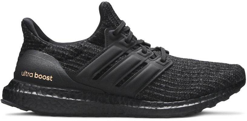 Women adidas UltraBoost 4.0 Triple Black Gold F36123 F36123