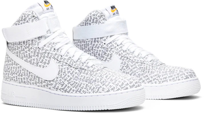 Nike air force 1 just do it white high best sale top