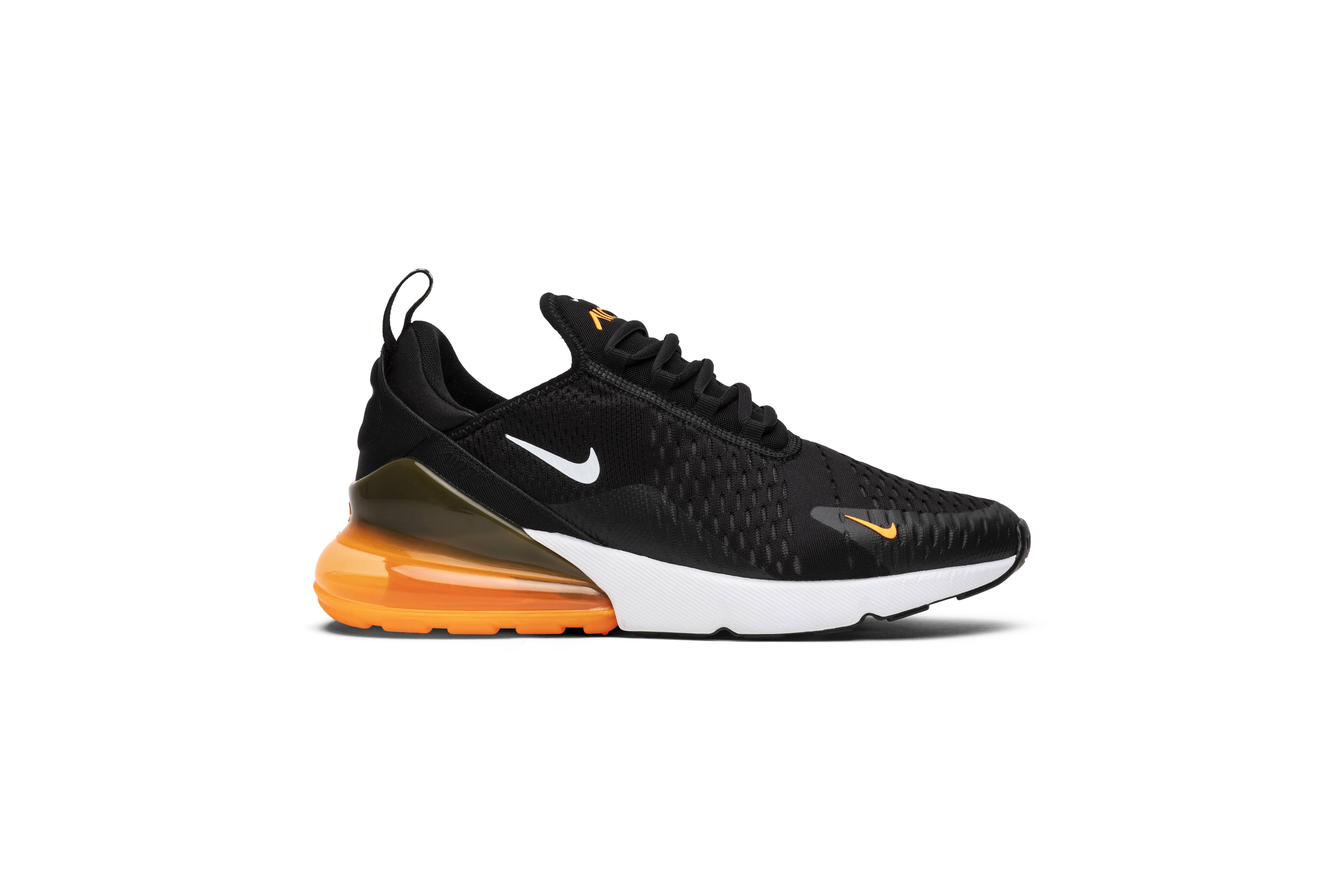 air max 270 black white total orange
