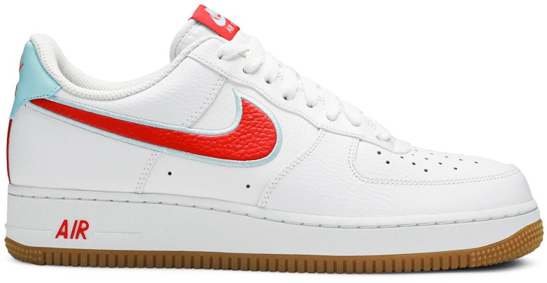 Red and white 2025 nike air force ones