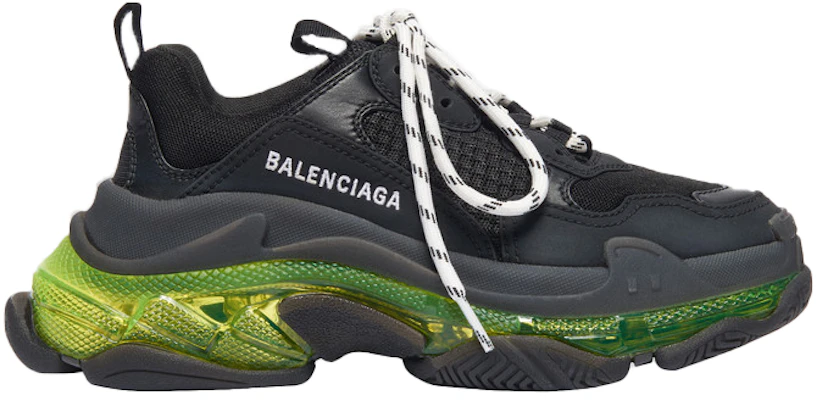 Women Balenciaga Triple S Black Yellow Fluo 544351 W09ON 1047