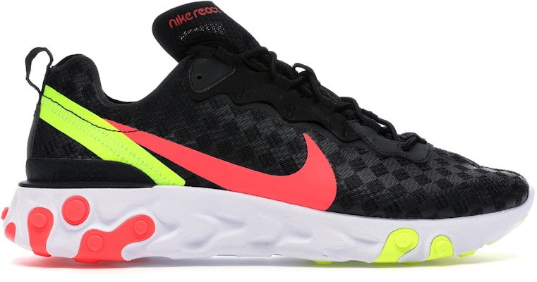 Nike React Element 55 Black Crimson Volt CJ0782 001 CJ0782 001