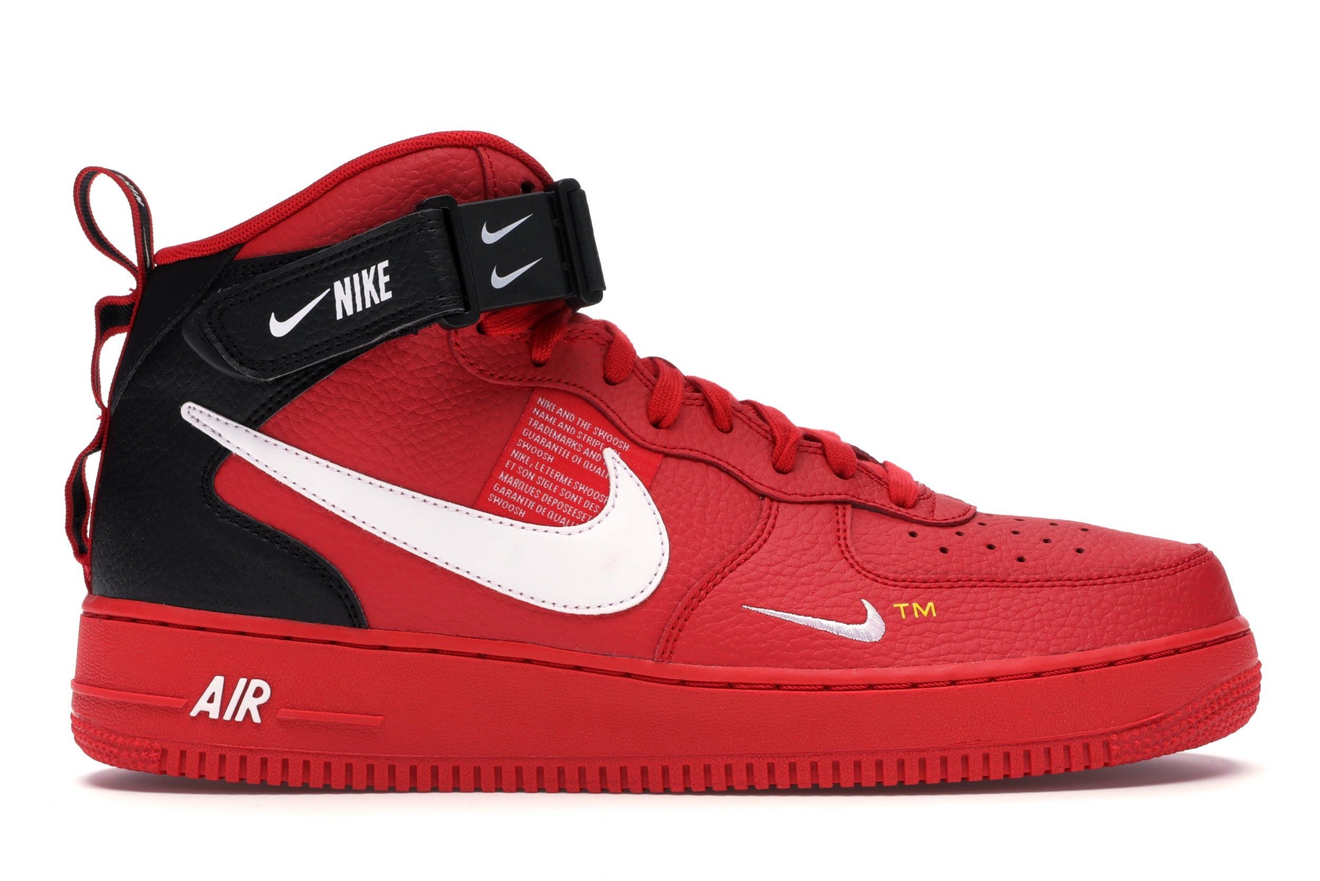 red and black mid top air force ones