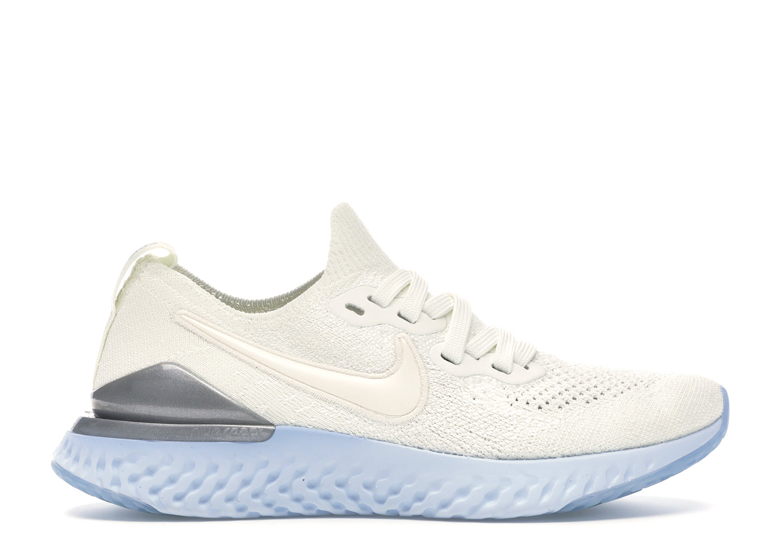 nike epic react flyknit 2 sail aluminum
