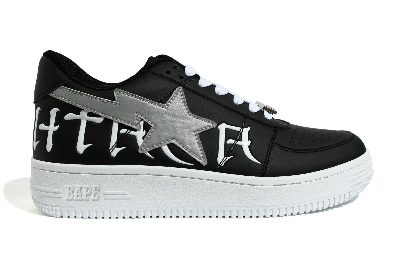 A Bathing Ape Bapesta Low 'Black Lettered' 1G30191007 - 1G30191007 ...