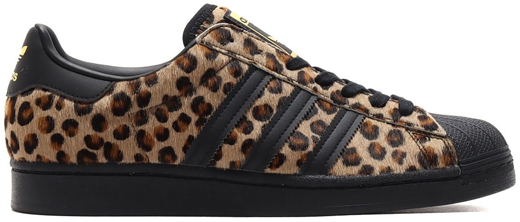 Adidas originals superstar leopard print-trimmed leather sneakers Clearance