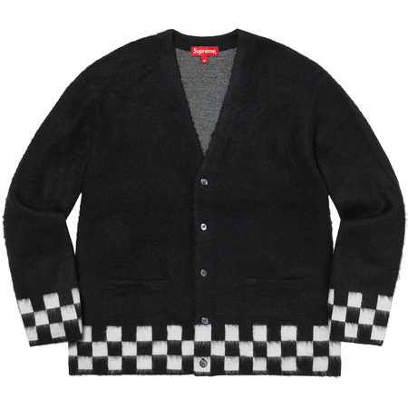 Supreme Brushed Checkerboard Cardigan Black