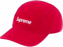 Supreme Fine Wale Corduroy Camp Cap Red Supreme Fine Wale Corduroy Camp Cap Red