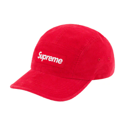 Supreme Fine Wale Corduroy Camp Cap Red