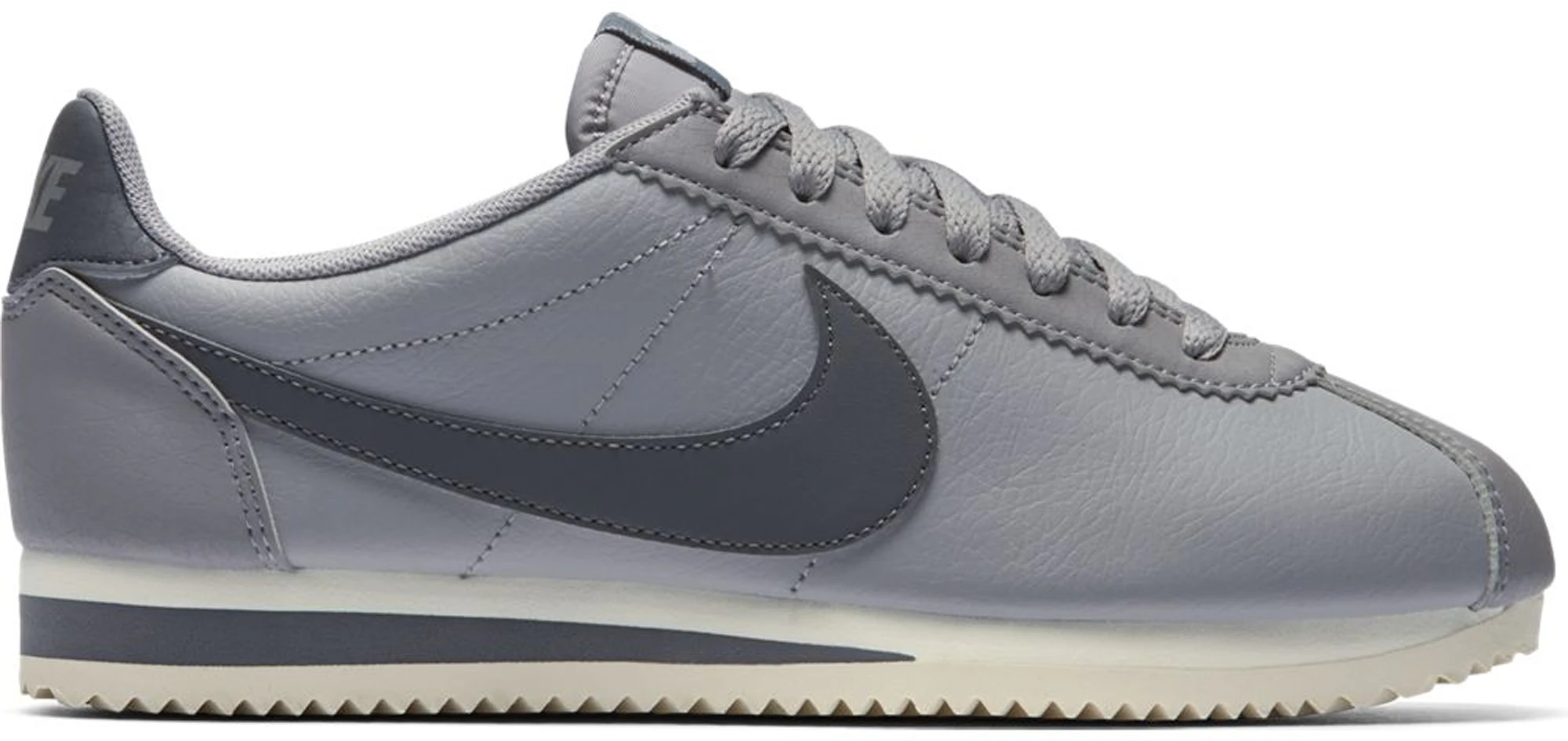 Grey leather top nike cortez
