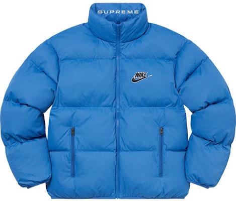 Supreme x Nike Reversible Puffy Jacket Blue - Novelship