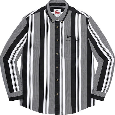 Supreme x Nike Cotton Twill Shirt Black Stripe Novelship