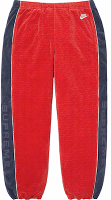 Supreme x Nike Velour Track Pant Red Novelship