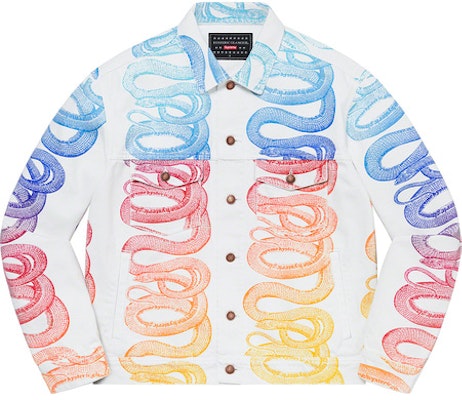 Supreme white 2025 denim jacket