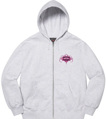 Supreme zip 2025 up hoodie grey