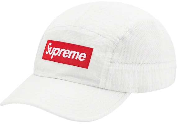 Supreme Mesh Seersucker Camp Cap White Novelship