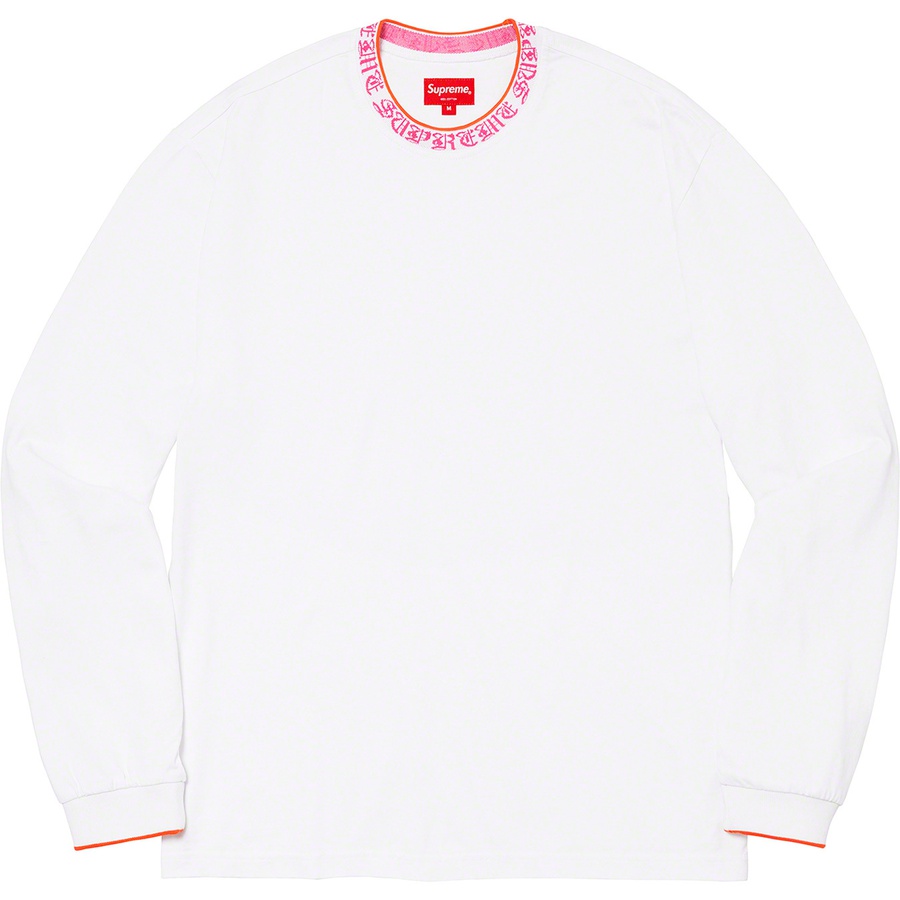 Supreme Old English Collar Logo L/S Top White Novelship