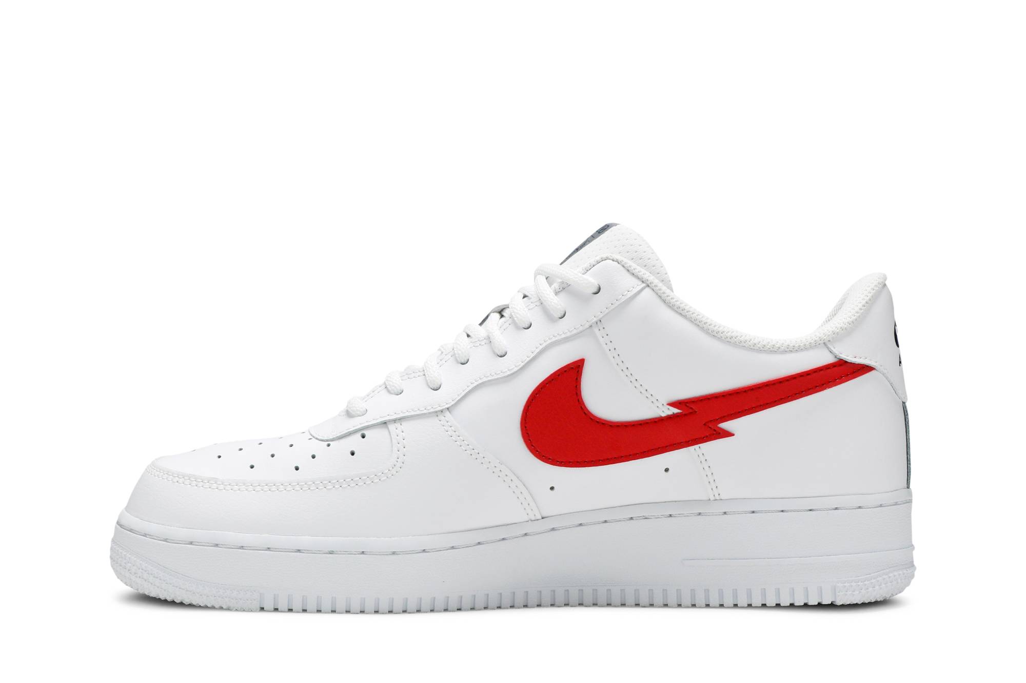 white air force ones red swoosh