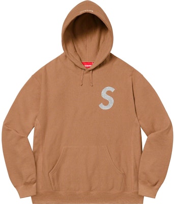 Supreme Swarovski S Logo Hooded Sweatshirt Brown - Novelship