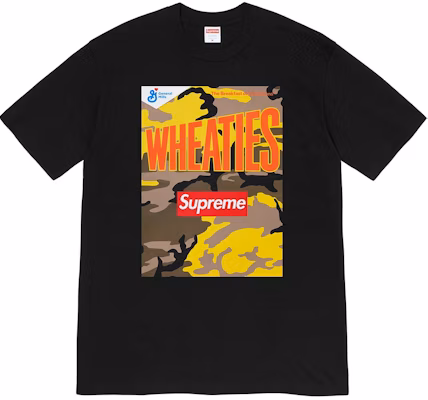 Supreme x Wheaties Tee Black Buy Supreme x Wheaties Tee Black