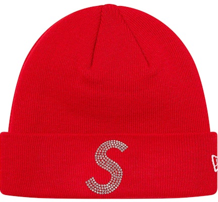 Supreme New Era Swarovski S Logo Beanie Red - Novelship