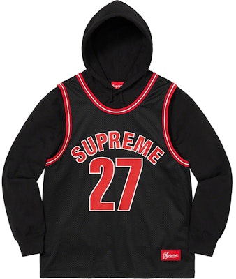 Supreme Basketball Jersey Hooded Sweatshirt Black - Novelship