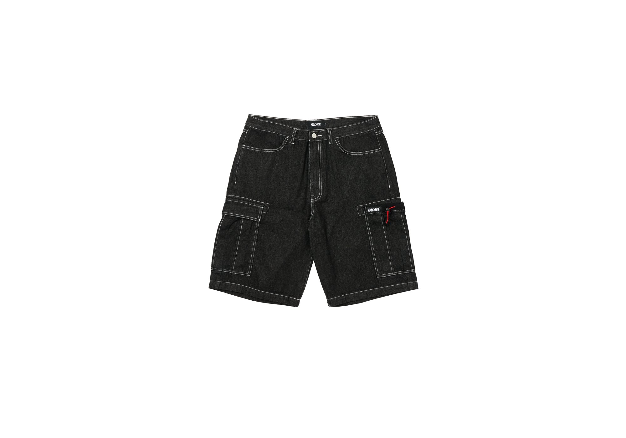 PALACE DRAWCORD POCKET DENIM SHORTS BLACK