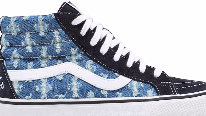 Supreme x Vans Sk8-Hi 'Denim Biru Lubang Punch' VN0A38Z32DD Order Supreme x Vans Sk8-Hi 'Denim Biru Lubang Punch' VN0A38Z32DD