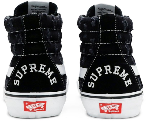 Supreme x Vans Sk8-Hi 'Black Hole Punch Denim' Hitam VN0A38Z32DC Details for Supreme x Vans Sk8-Hi 'Black Hole Punch Denim' Hitam VN0A38Z32DC