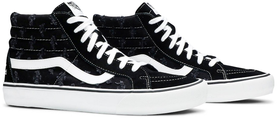 Supreme x Vans Sk8-Hi 'Black Hole Punch Denim' Hitam VN0A38Z32DC Cheap Supreme x Vans Sk8-Hi 'Black Hole Punch Denim' Hitam VN0A38Z32DC