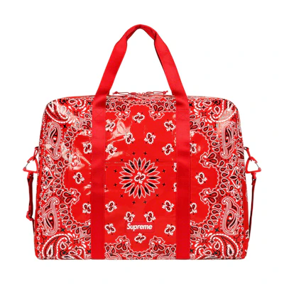 Supreme Bandana Tarp Large Duffle Bag Red