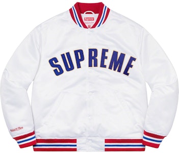 Supreme/Mitchell & Ness 白色缎面棒球夹克 Buy Supreme/Mitchell & Ness 白色缎面棒球夹克