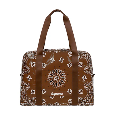Supreme Bandana Tarp Small Duffle Bag Brown