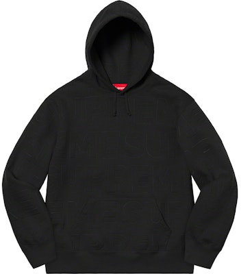 Supreme Embossed Logos Hooded Sweatshirt Black Novelship