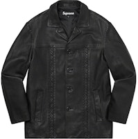 Supreme Braided Leather Overcoat Black Supreme Braided Leather Overcoat Black