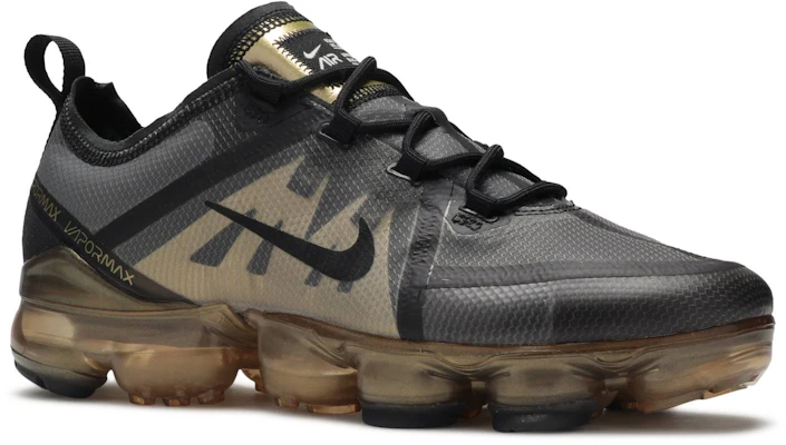 Grade School Nike Air VaporMax 2019 Black Gold AJ2616 004