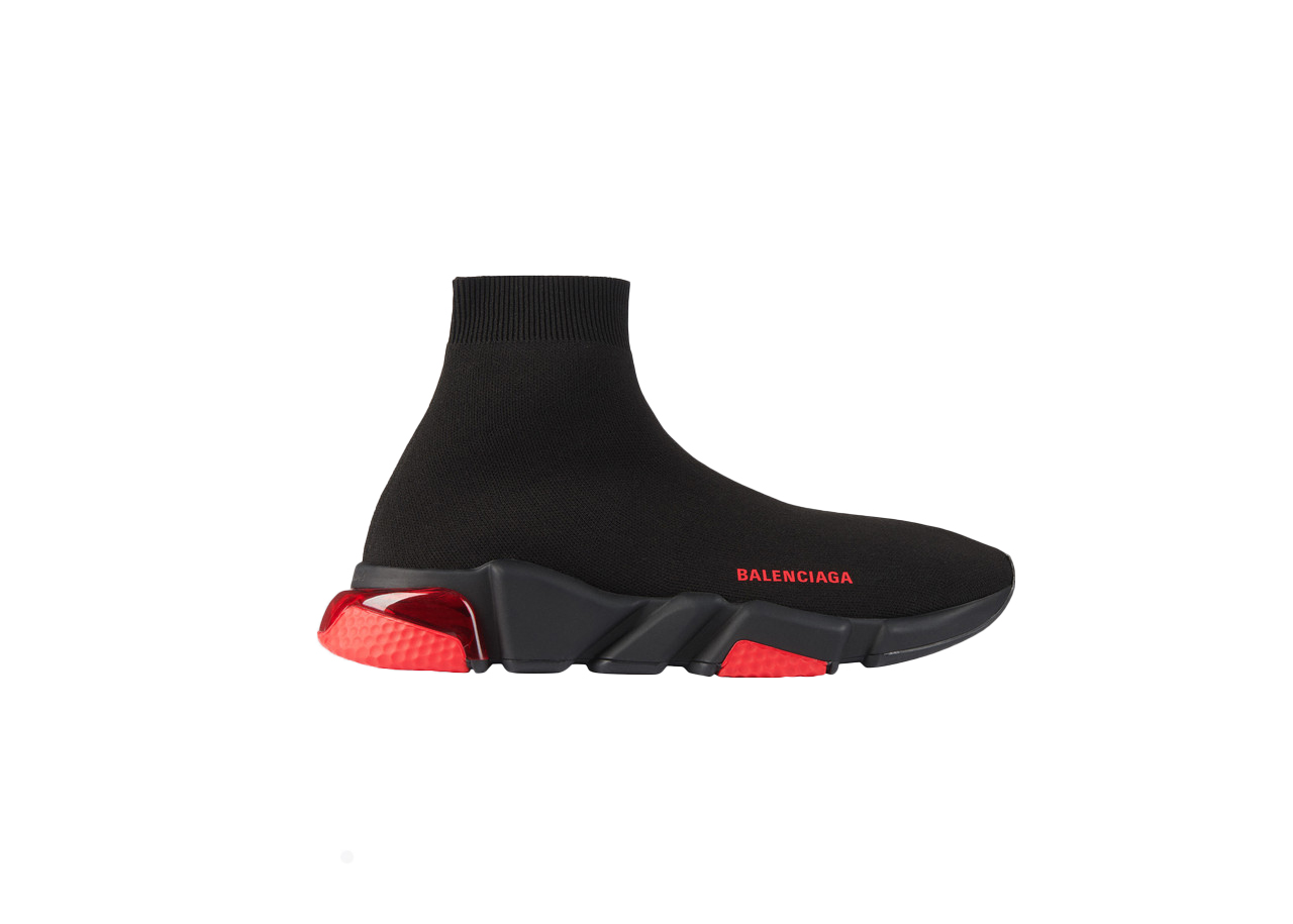 Balenciaga Speed Sneaker 'Clearsole - Black Red' 607544W05GH1061