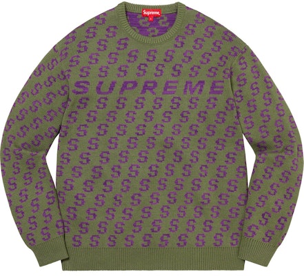 Supreme S Repeat Sweater Olive Novelship