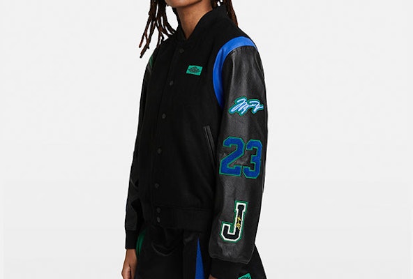 Jordan x Aleali May Varsity Jacket Black Buy Jordan x Aleali May Varsity Jacket Black